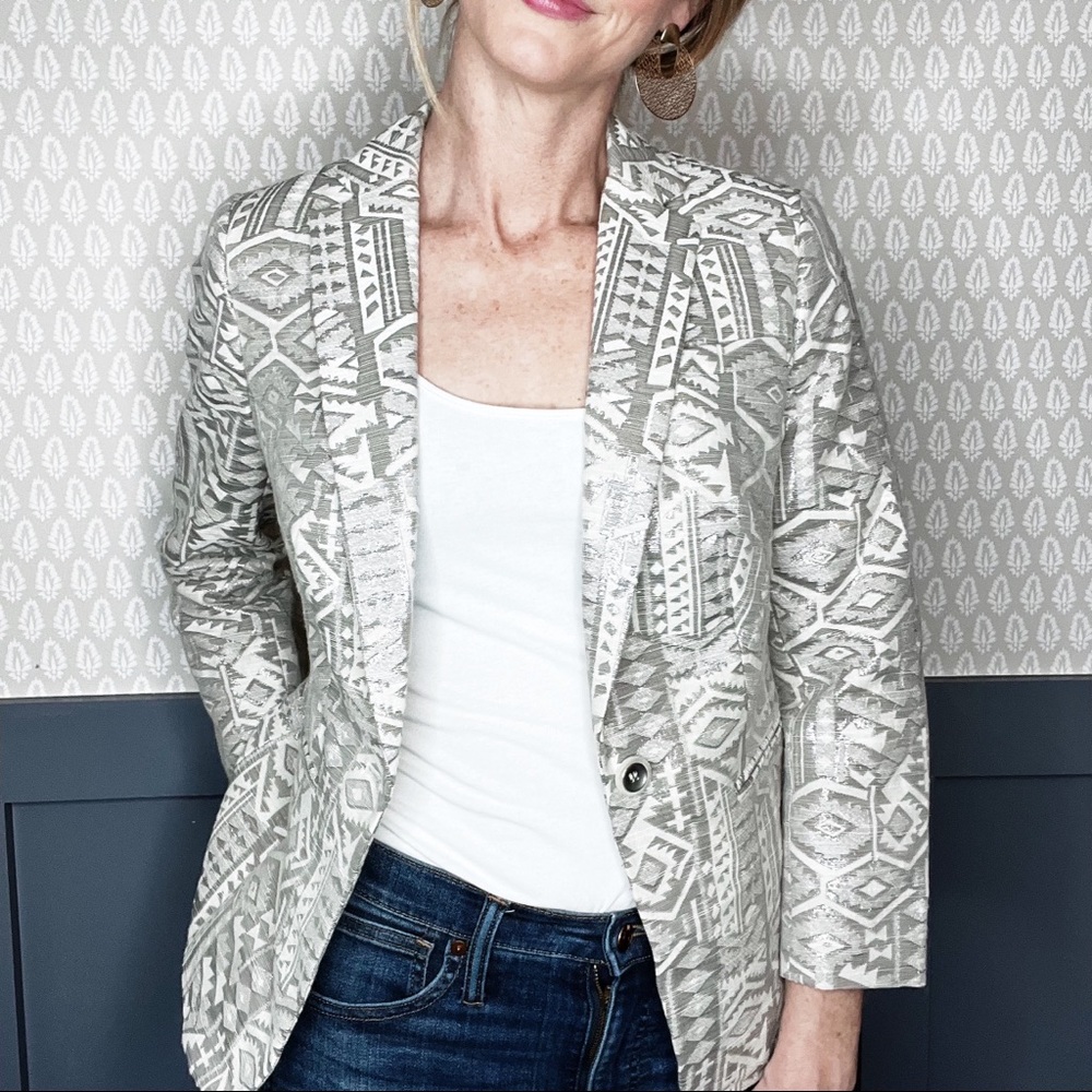 The Limited Silver Aztec Blazer